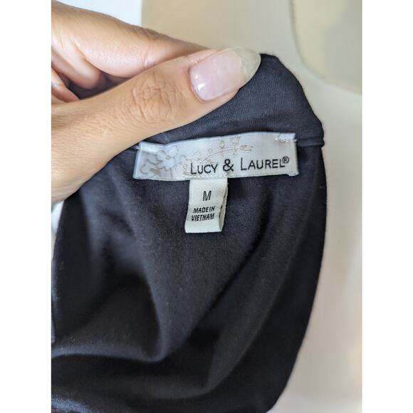 Anthropologie Lucy and Laurel Babydoll Studded Black Mini Dress Women Size M Y2K - Picture 12 of 12